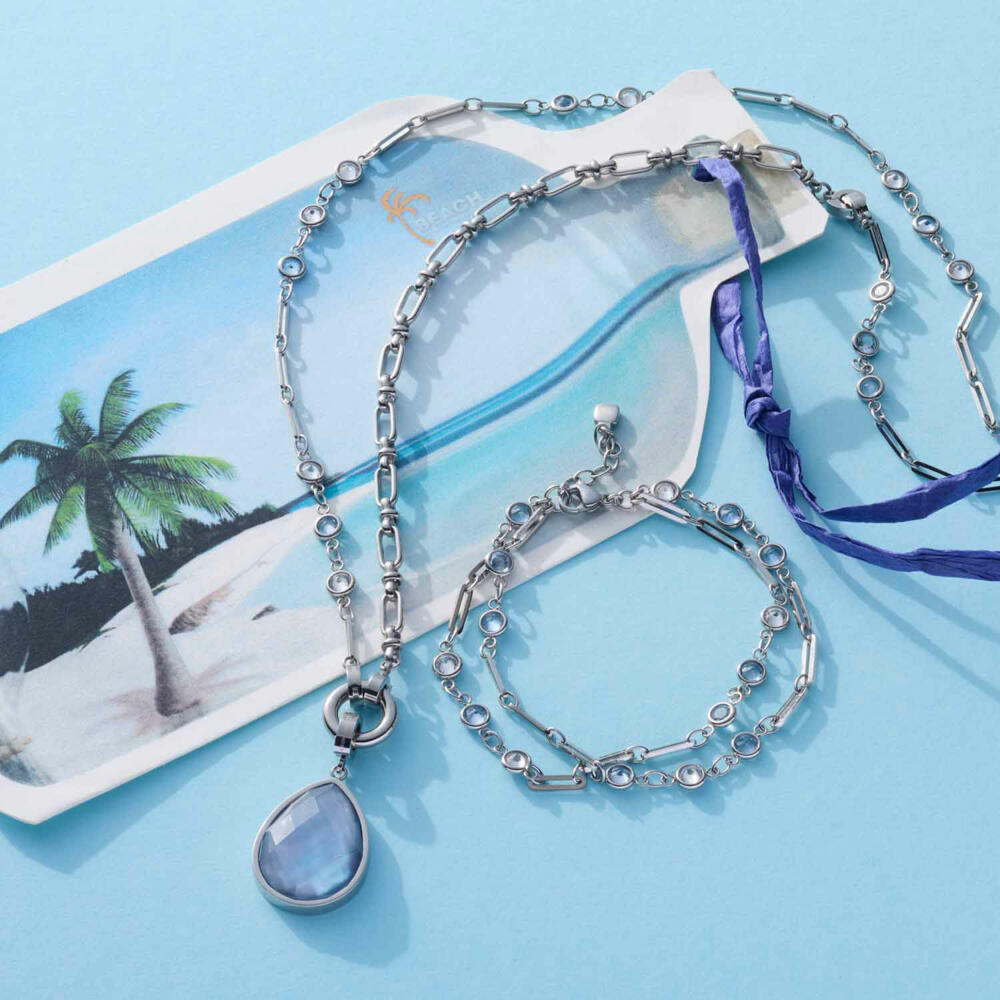 Leonardo Armband Vicky, Armschmuck, Schmuck, Edelstahl, Glassteine, Perlen, 024939