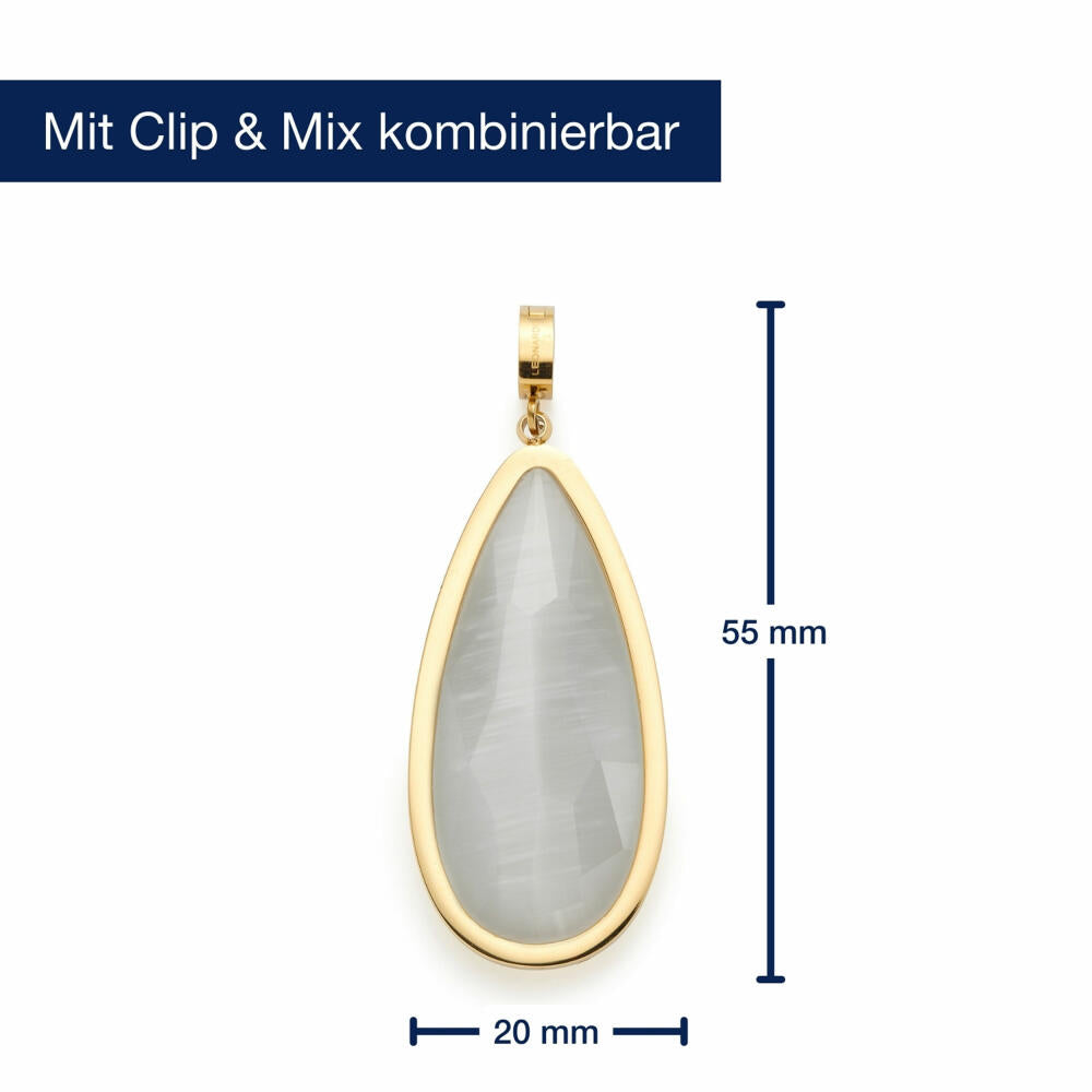 Leonardo Anhänger Gold Jessy Clip & Mix, Kettenanhänger, Schmuck, Edelstahl Gold, Catseye, 024940