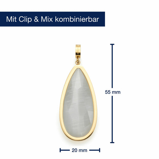 Leonardo Anhänger Gold Jessy Clip & Mix, Kettenanhänger, Schmuck, Edelstahl Gold, Catseye, 024940