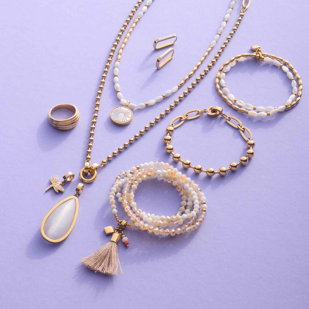 Leonardo Anhänger Gold Jessy Clip & Mix, Kettenanhänger, Schmuck, Edelstahl Gold, Catseye, 024940