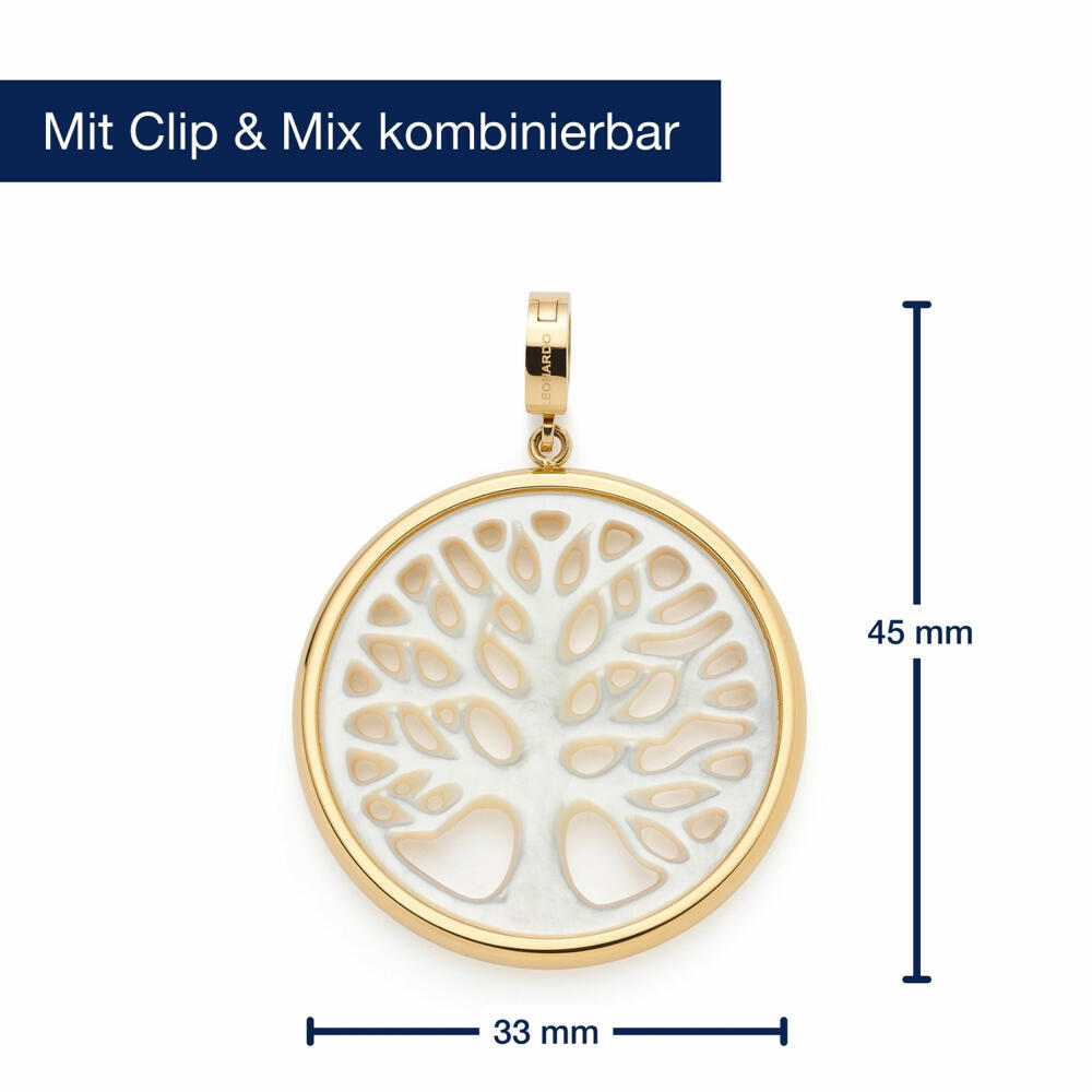 Leonardo Anhänger Gold Treena Clip & Mix, Kettenanhänger, Schmuck, Edelstahl Gold, Permutt, 024941