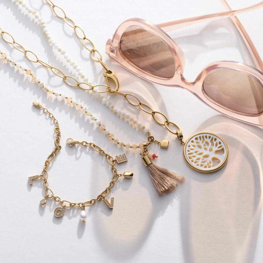 Leonardo Anhänger Gold Treena Clip & Mix, Kettenanhänger, Schmuck, Edelstahl Gold, Permutt, 024941