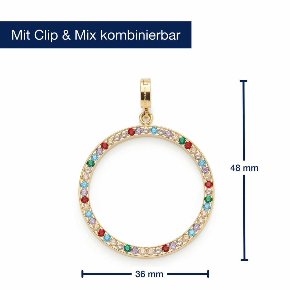 Leonardo Anhänger Gold Clarence Clip & Mix, Kettenanhänger, Schmuck, Edelstahl, Glassteine, 024947