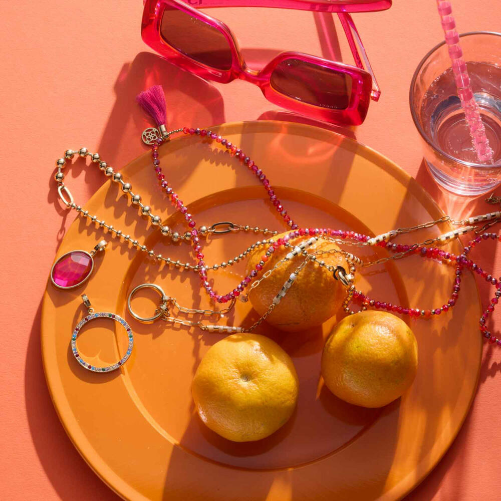 Leonardo Anhänger Gold Clarence Clip & Mix, Kettenanhänger, Schmuck, Edelstahl, Glassteine, 024947