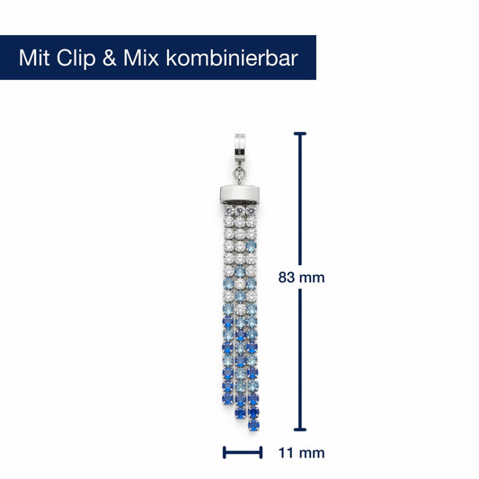 Leonardo Anhänger Mary-Ann blue Clip & Mix, Kettenanhänger, Schmuck, Edelstahl, Glassteine, Zirkonia, 024949