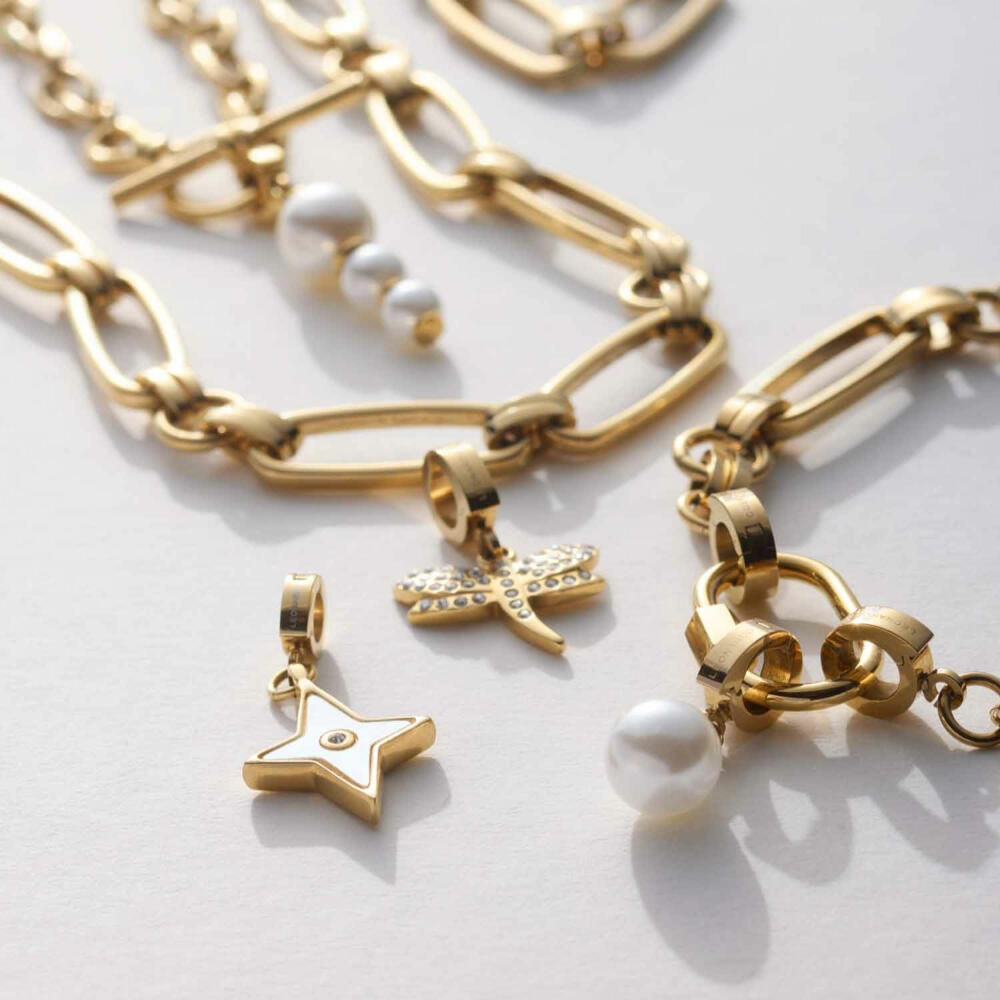 Leonardo Anhänger Gold Elisabeth Clip & Mix, Kettenanhänger, Schmuck, Edelstahl, Zirkonia, 024964