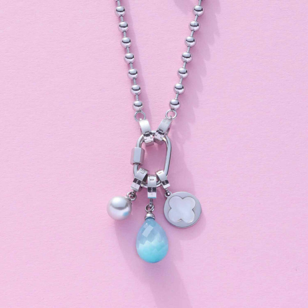 Leonardo Anhänger Lizzy Clip & Mix, Kettenanhänger, Schmuck, Edelstahl, Catseye, 024969