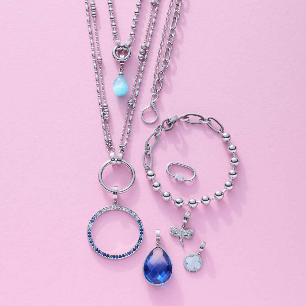 Leonardo Anhänger Lizzy Clip & Mix, Kettenanhänger, Schmuck, Edelstahl, Catseye, 024969