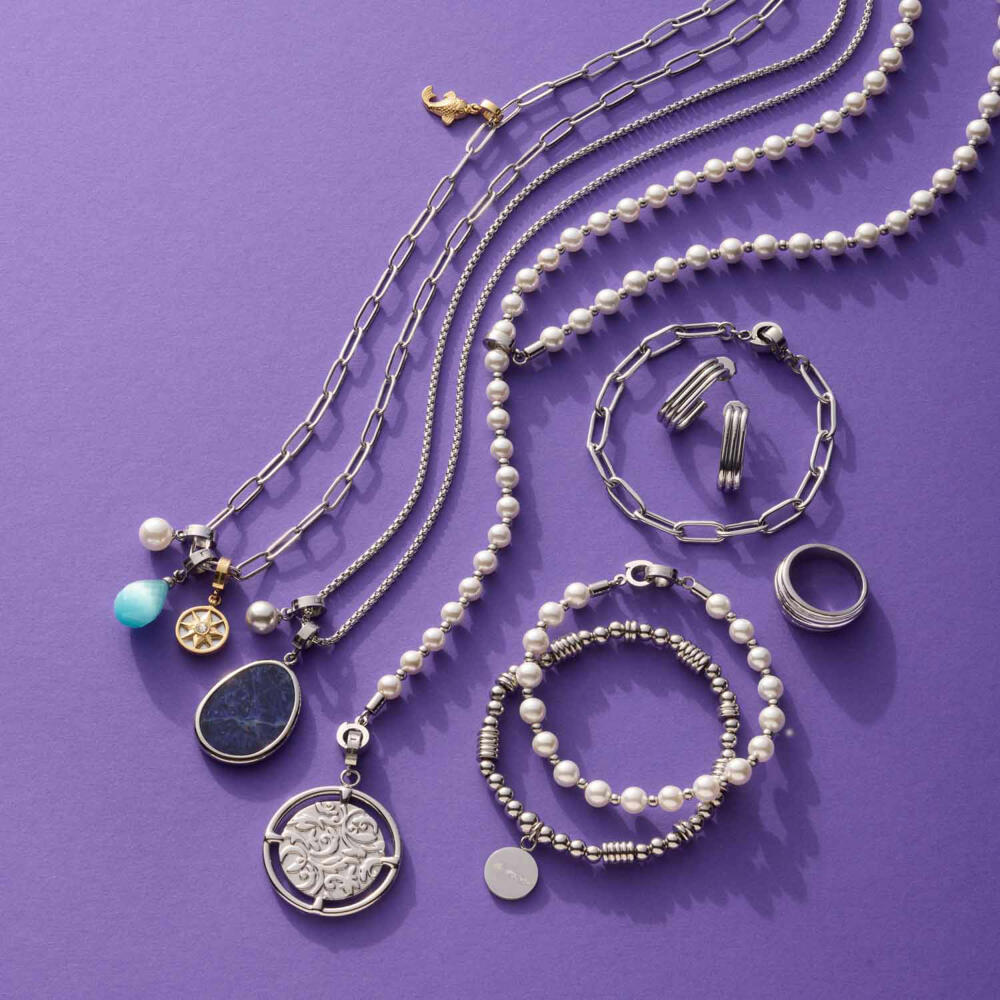 Leonardo Anhänger Lizzy Clip & Mix, Kettenanhänger, Schmuck, Edelstahl, Catseye, 024969