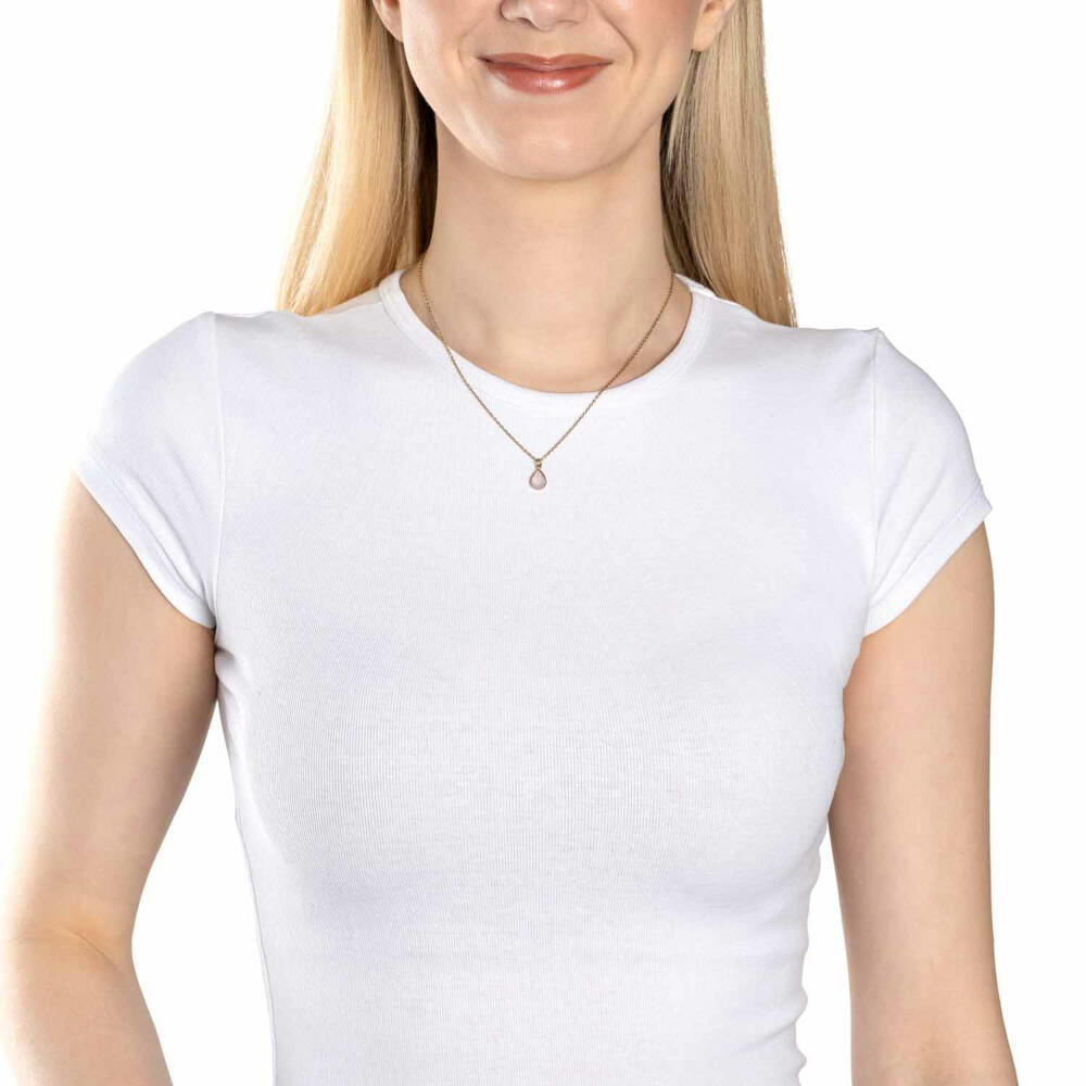 Leonardo Halskette 42 Gold Rosy CIAO, Kette, Schmuck, Edelstahl Gold, Glassteine, 024971