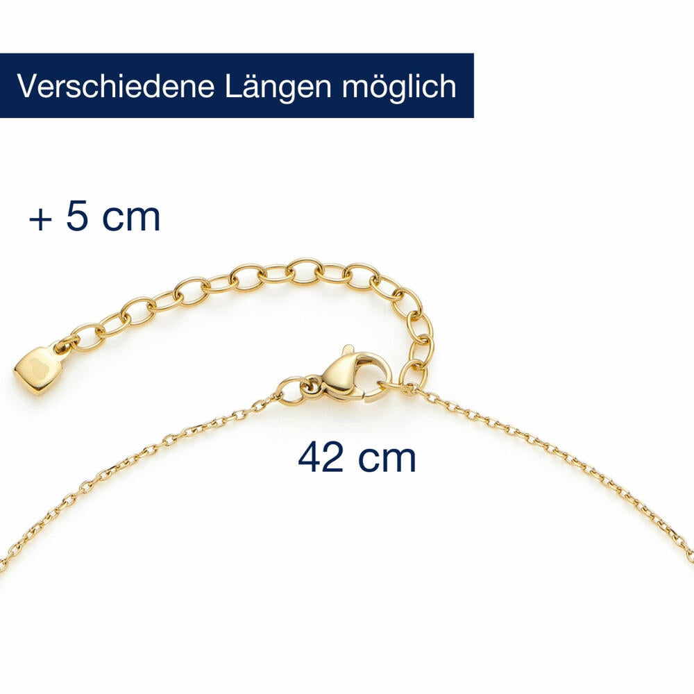 Leonardo Halskette 42 Gold Rosy CIAO, Kette, Schmuck, Edelstahl Gold, Glassteine, 024971