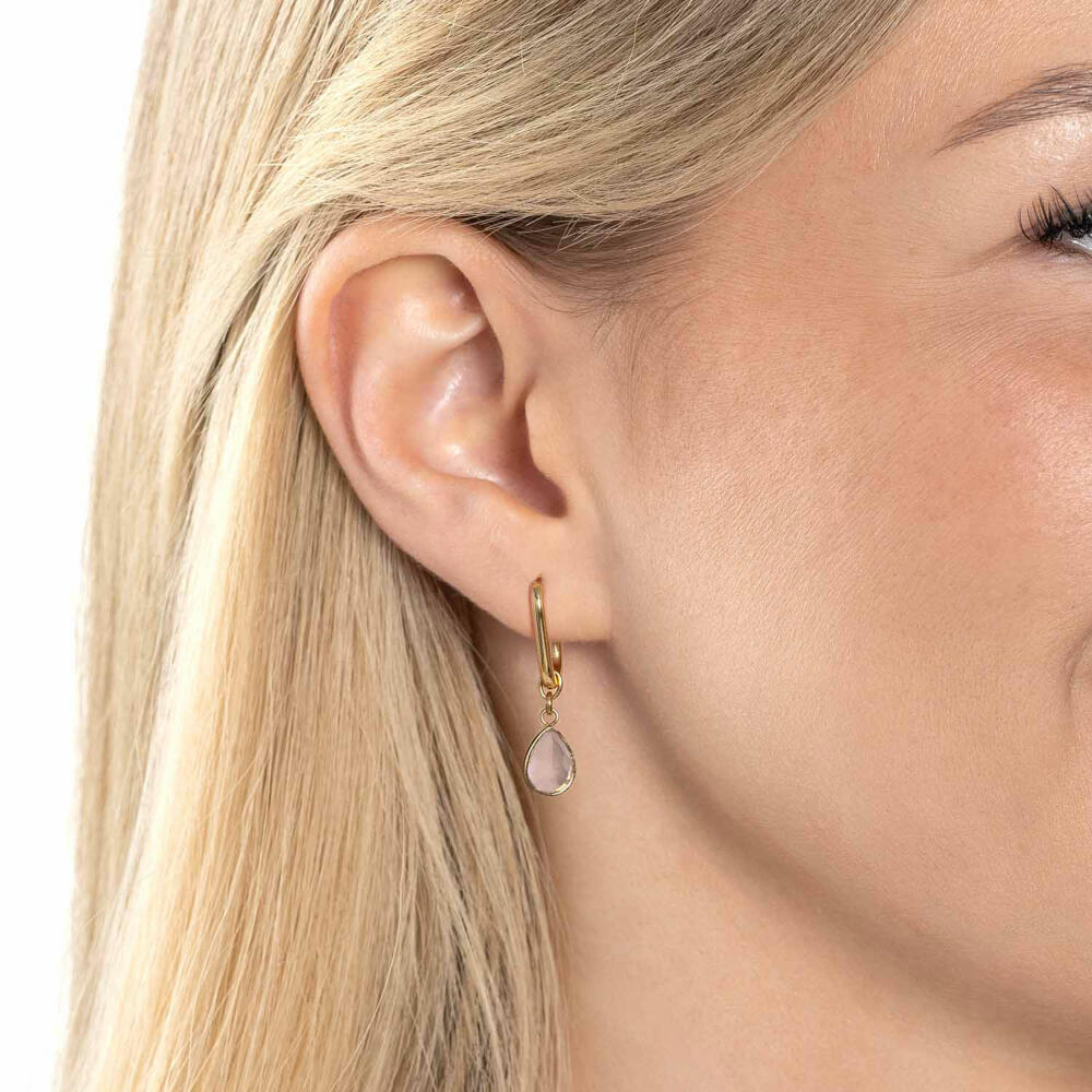 Leonardo Ohrhänger Gold Rosy CIAO, Ohrring, Schmuck, Edelstahl Gold, Glassteine, 024973