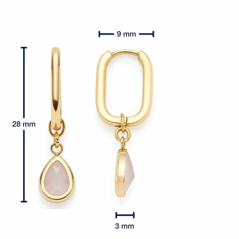 Leonardo Ohrhänger Gold Rosy CIAO, Ohrring, Schmuck, Edelstahl Gold, Glassteine, 024973