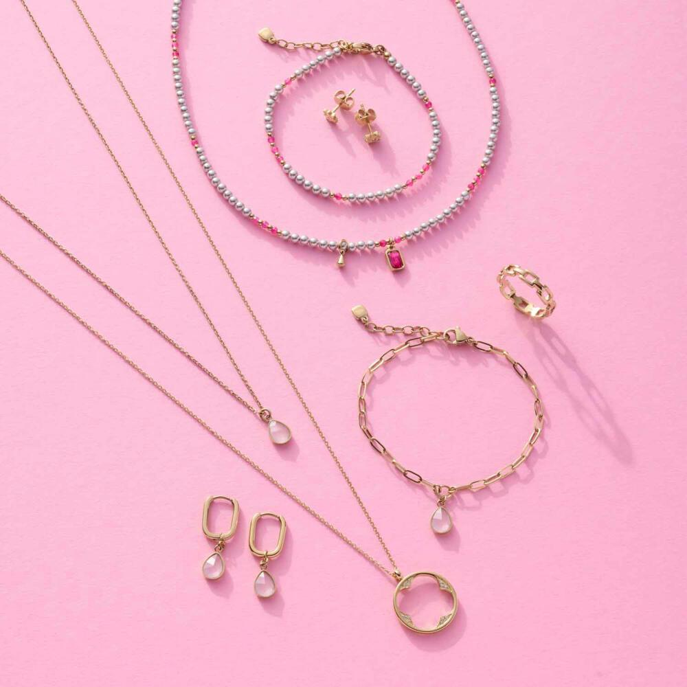 Leonardo Ohrhänger Gold Rosy CIAO, Ohrring, Schmuck, Edelstahl Gold, Glassteine, 024973