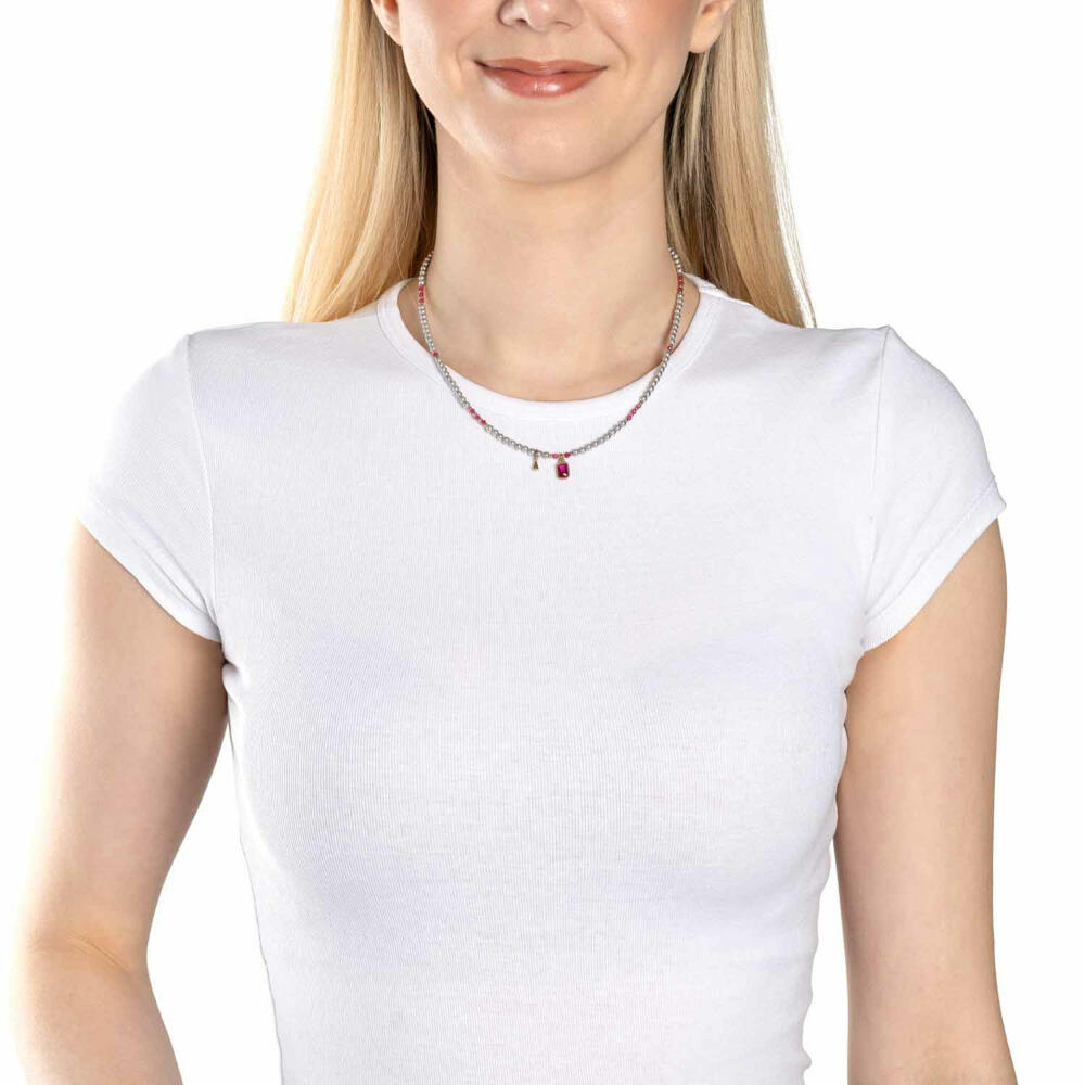 Leonardo Halskette 42 Gold Pinky Ciao, Kette, Schmuck, Edelstahl Gold, Glassteine, Perlen, 024974