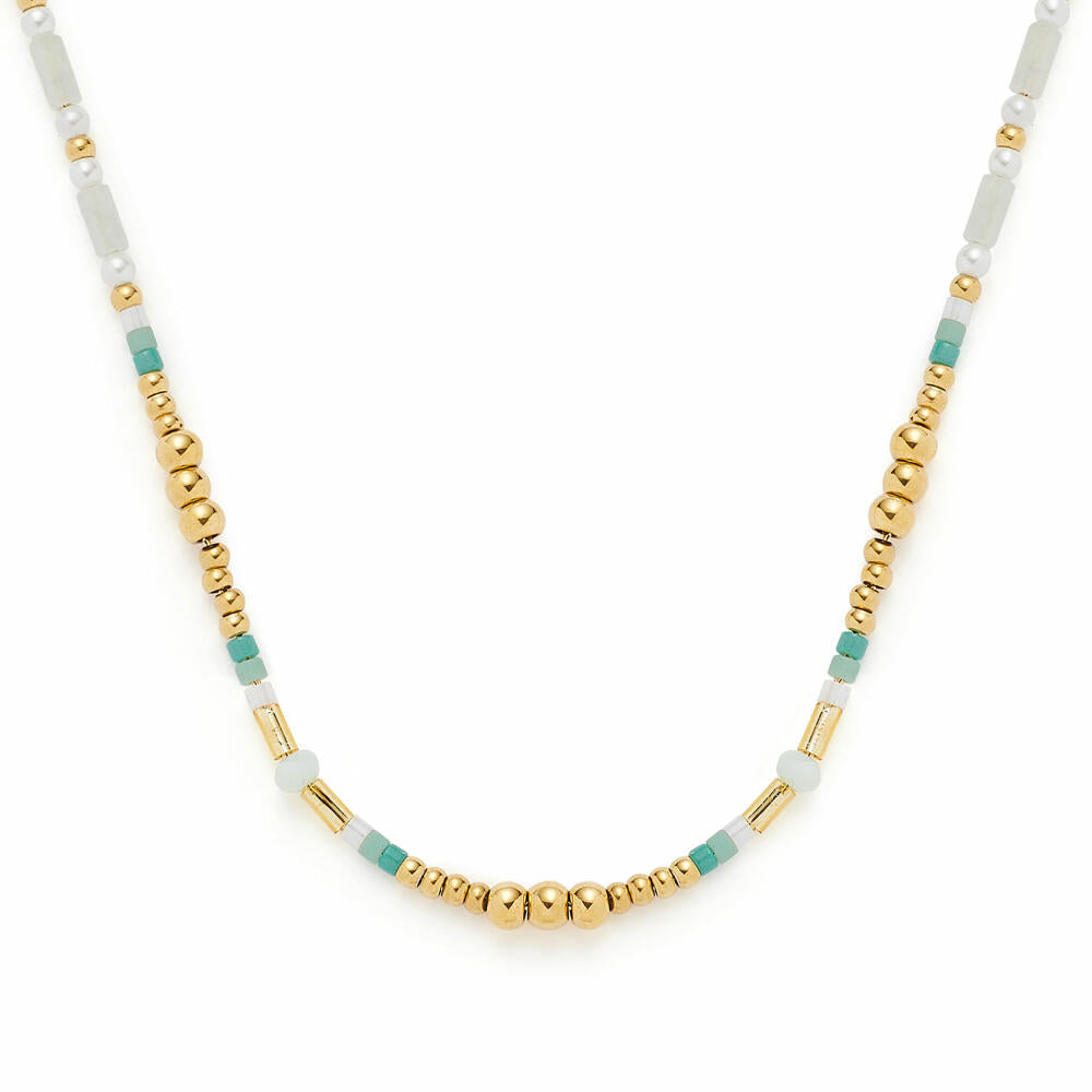 Leonardo Halskette 42 Gold Lilly Ciao, Kette, Schmuck, Edelstahl Gold, Glas, IP, 024983