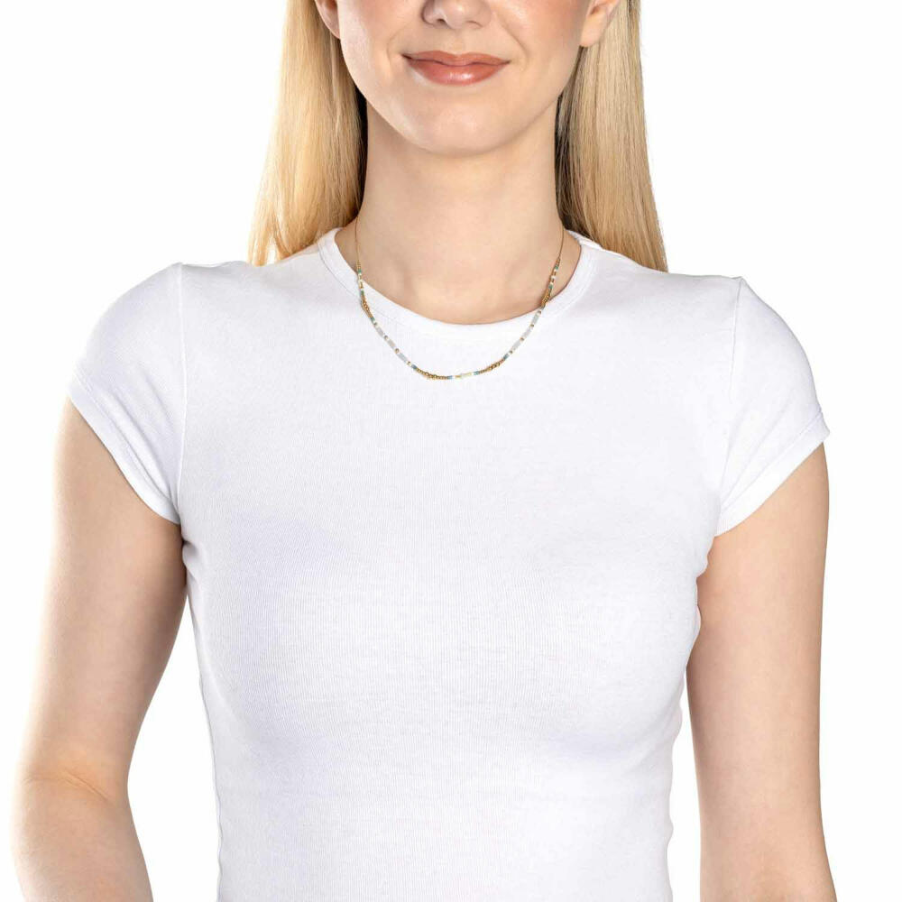 Leonardo Halskette 42 Gold Lilly Ciao, Kette, Schmuck, Edelstahl Gold, Glas, IP, 024983