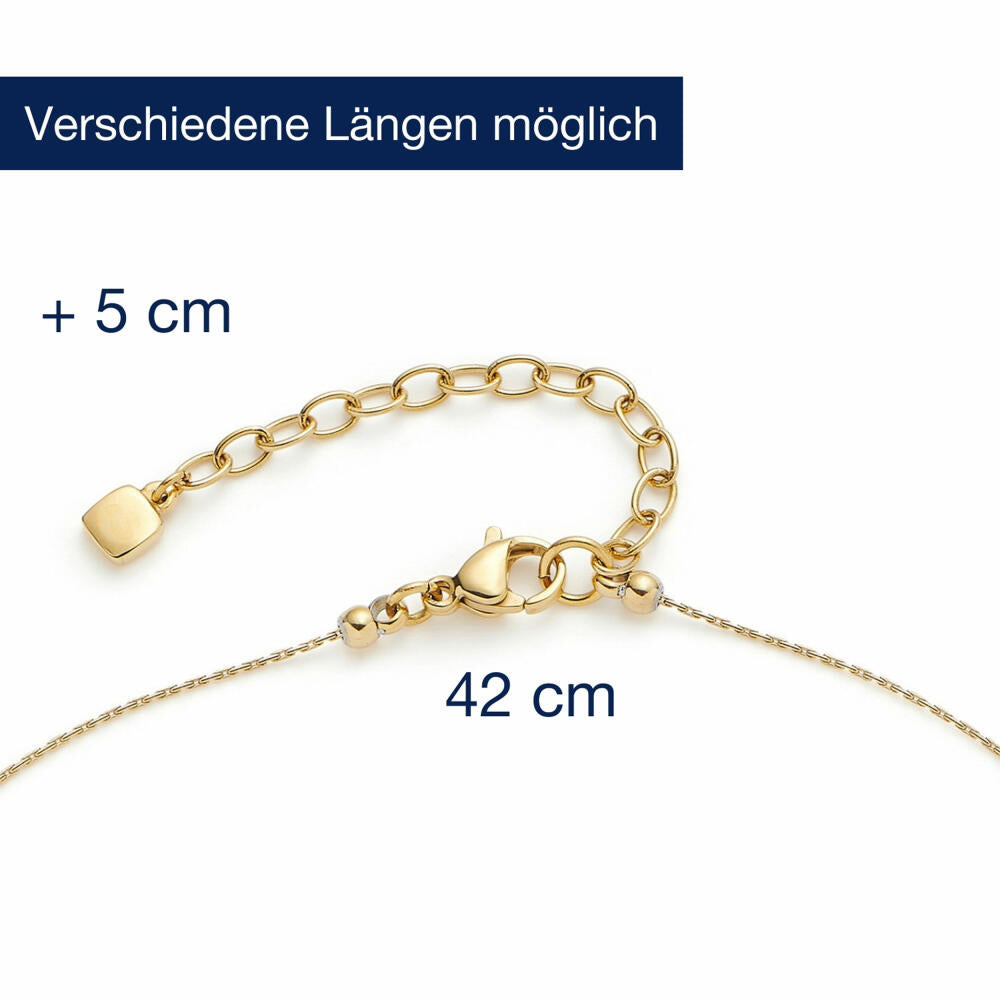 Leonardo Halskette 42 Gold Lilly Ciao, Kette, Schmuck, Edelstahl Gold, Glas, IP, 024983