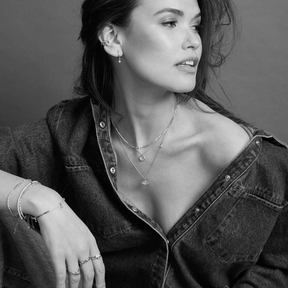 Leonardo Halskette 42 Gold Lilly Ciao, Kette, Schmuck, Edelstahl Gold, Glas, IP, 024983