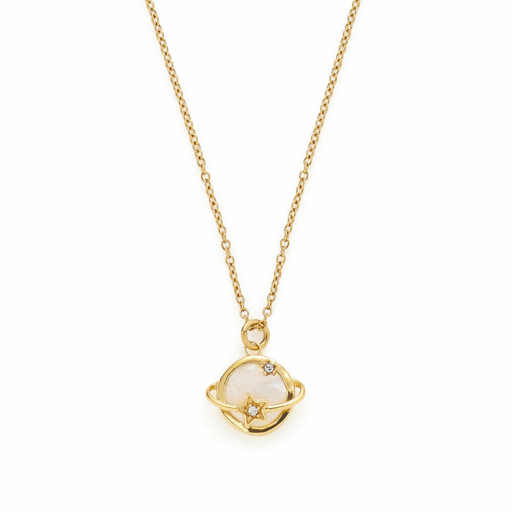 Leonardo Halskette 45 Gold Sattelite Ciao, Kette, Schmuck, Edelstahl Gold, Zirkonia, Perle, 024986