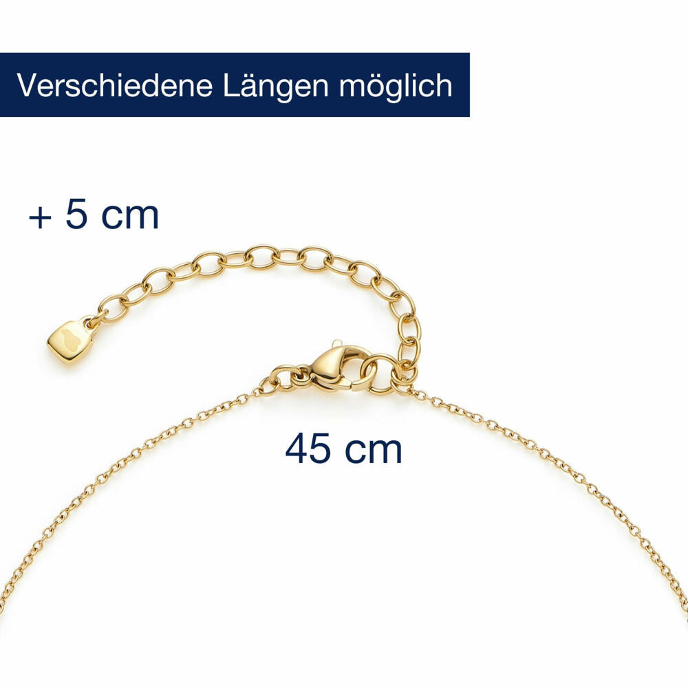 Leonardo Halskette 45 Gold Sattelite Ciao, Kette, Schmuck, Edelstahl Gold, Zirkonia, Perle, 024986