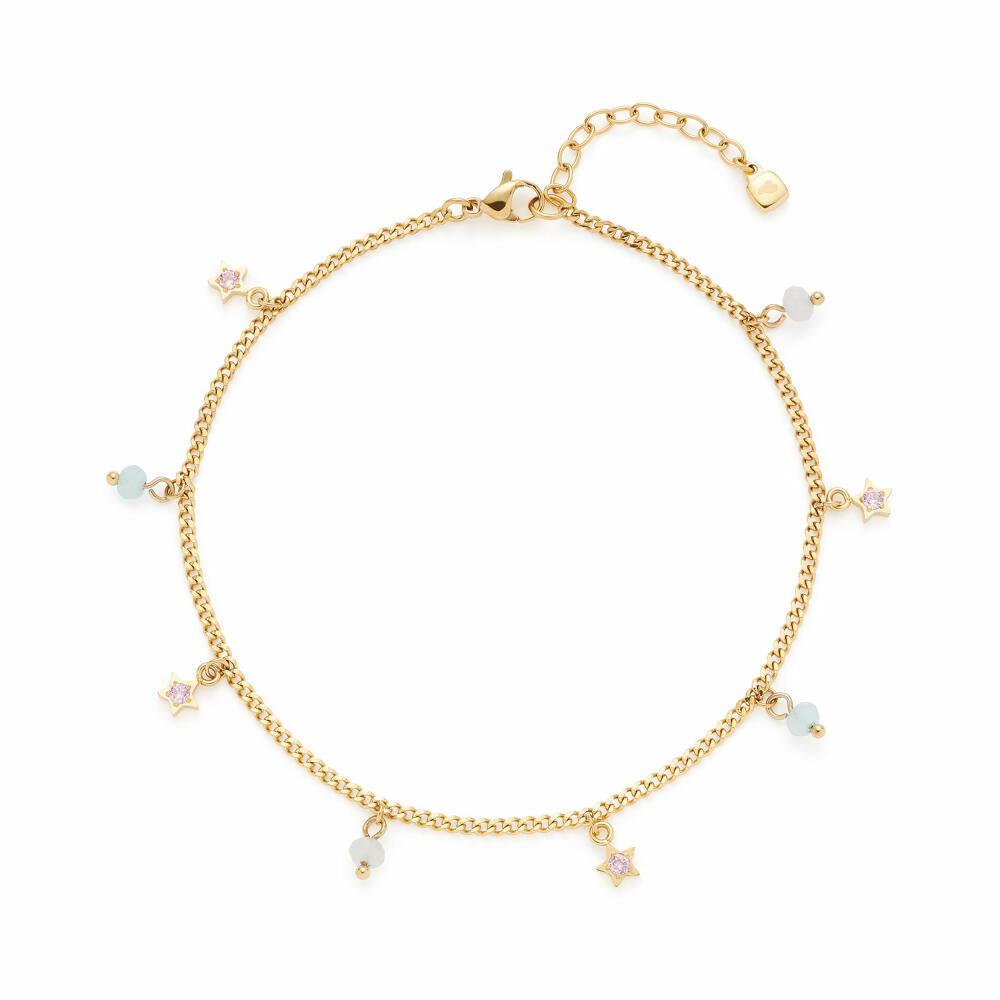 Leonardo Fußkette Gold Juna Ciao, Fußkettchen, Schmuck, Edelstahl Gold, Glassteine, 025061