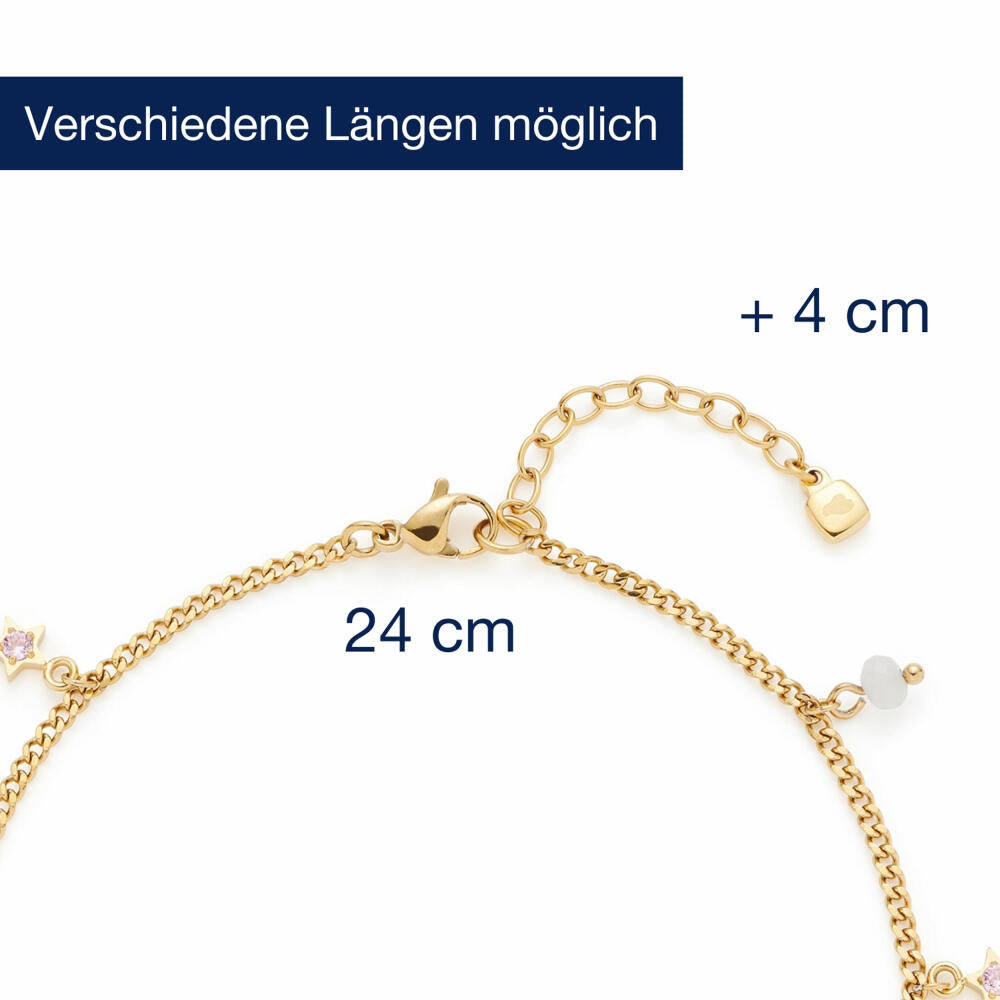 Leonardo Fußkette Gold Juna Ciao, Fußkettchen, Schmuck, Edelstahl Gold, Glassteine, 025061