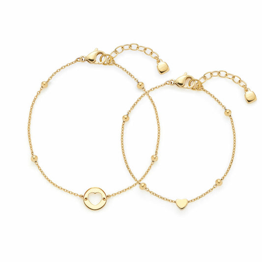Leonardo Armband Gold Cindy Mutter & Tochter, 2-tlg., Armschmuck, Schmuck, Edelstahl Gold, 025065