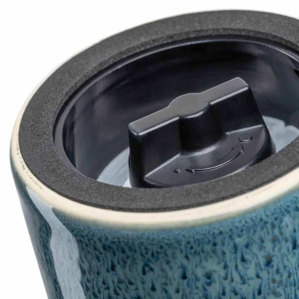 Leonardo Gewürzmühle Matera, Salzmühle, Pfeffermühle, Keramikmahlwerk, Blau, H 17.3 cm, 025438