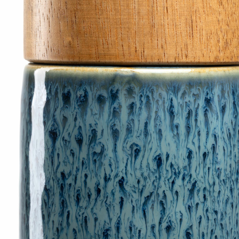 Leonardo Gewürzmühle Matera, Salzmühle, Pfeffermühle, Keramikmahlwerk, Blau, H 17.3 cm, 025438