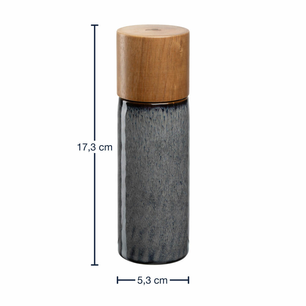 Leonardo spice mill Matera, salt mill, pepper mill, ceramic grinder, anthracite, H 17.3 cm, 025439