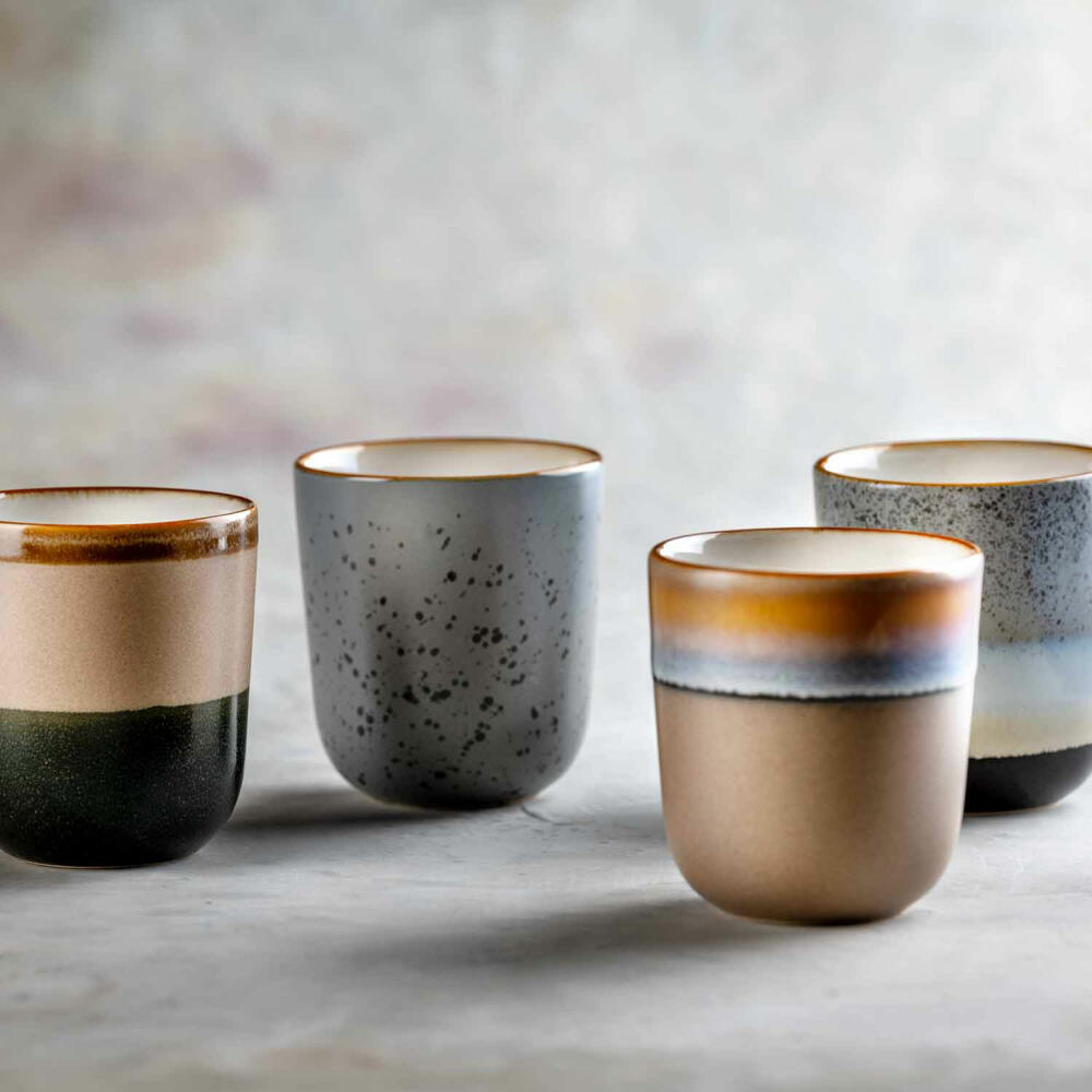 Leonardo Keramikbecher Roma, 4er Set, Kaffeebecher, Teebecher, Tasse, Keramik, 330ml, 025441