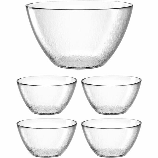Leonardo Schalenset Attivo 5-tlg., Salatschale, 4 Schüsseln, Kalk-Natron-Glas, Klar, 025584