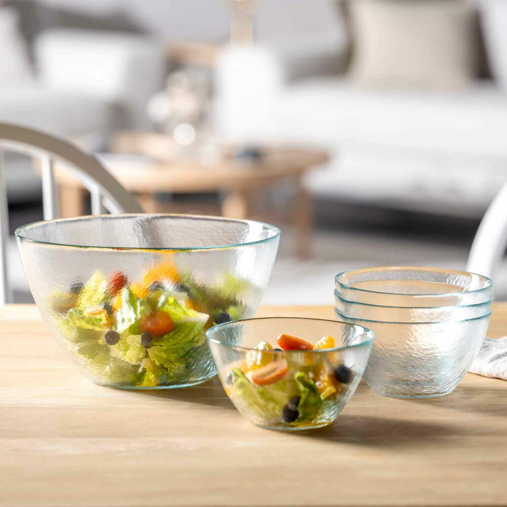 Leonardo bowl set Attivo 5-piece, salad bowl, 4 bowls, soda-lime glass, clear, 025584