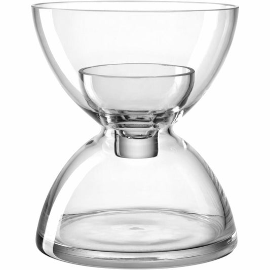 Leonardo Vase Diabolo, with insert, flower vase, lantern, candle holder, glass, H 19 cm, 025644