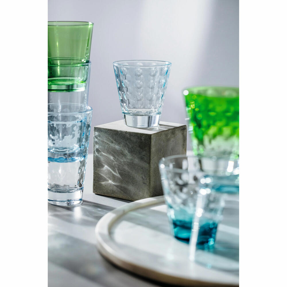 Leonardo Trinkglas Optic, Becher, Wasserglas, Kalk-Natron Glas, mint, 215 ml, 025895