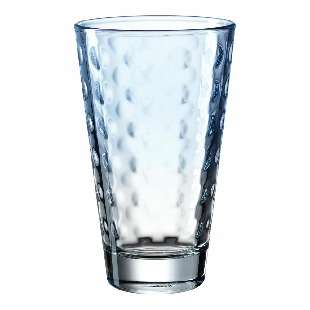 Leonardo drinking glass Optic, mug, water glass, soda-lime glass, light blue, 300 ml, 025900