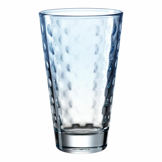 Leonardo Trinkglas Optic, Becher, Wasserglas, Kalk-Natron Glas, hellblau, 300 ml, 025900