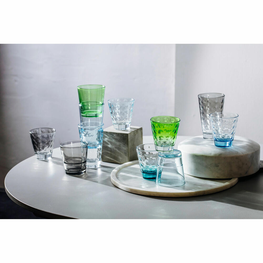 Leonardo drinking glass Optic, mug, water glass, soda-lime glass, light blue, 300 ml, 025900