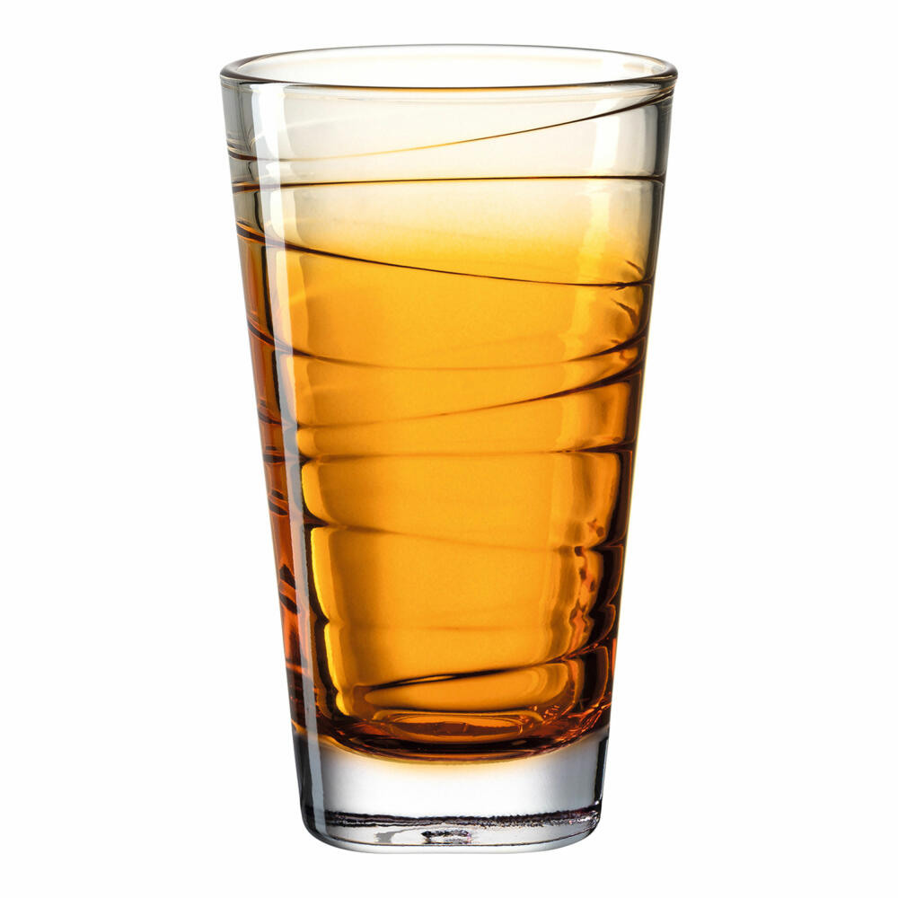 Leonardo drinking glass Vario Struttura, mug, water glass, soda-lime glass, orange, 280 ml, 026835