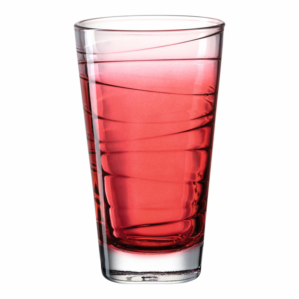 Leonardo drinking glass Vario Struttura, mug, water glass, soda-lime glass, red, 280 ml, 026836