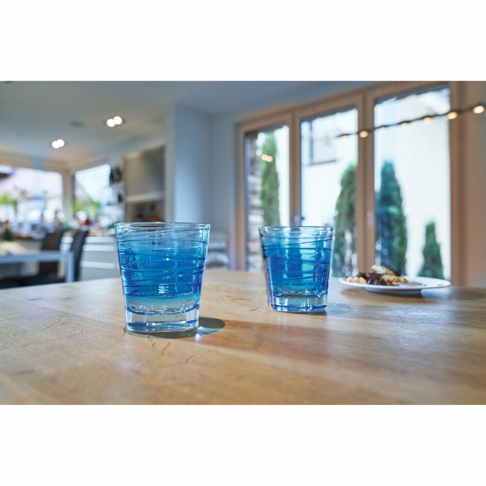 Leonardo drinking glass Vario Struttura, mug, water glass, soda-lime glass, blue, 250 ml, 026838