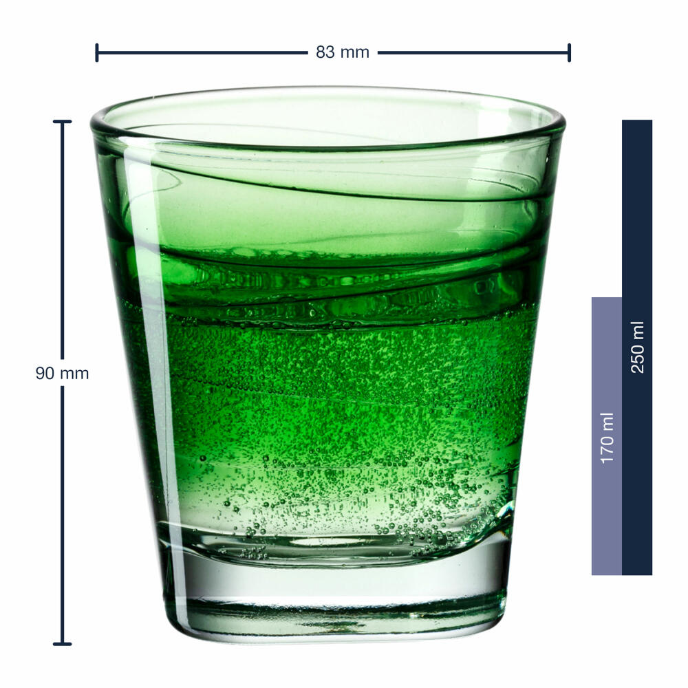 Leonardo drinking glass Vario Struttura, mug, water glass, soda-lime glass, green, 250 ml, 026840