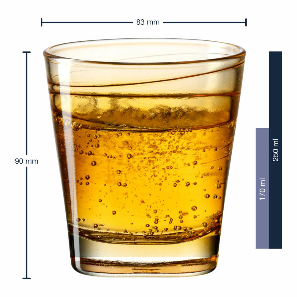 Leonardo drinking glass Vario Struttura, mug, water glass, soda-lime glass, orange, 250 ml, 026841