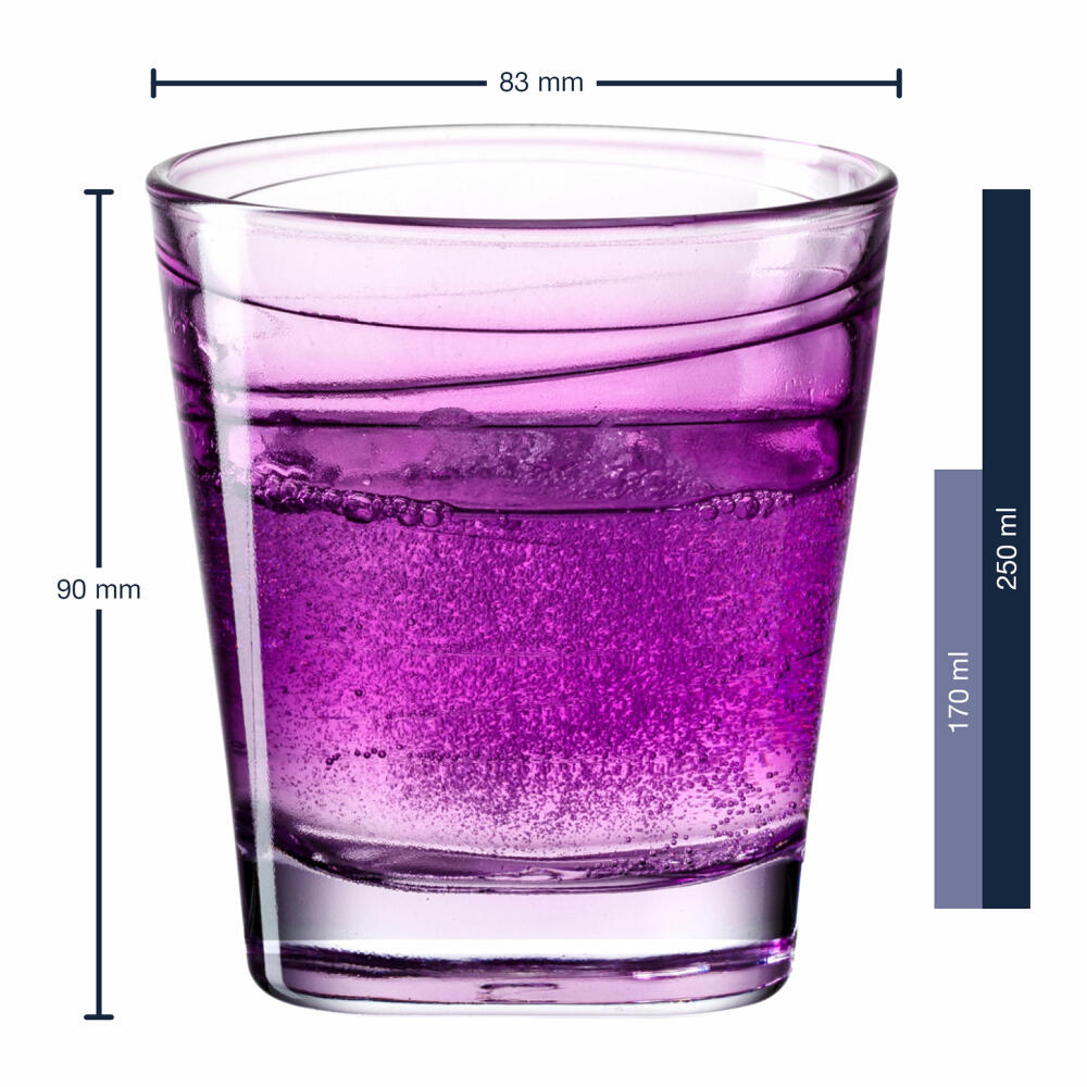 Leonardo drinking glass Vario Struttura, mug, water glass, soda-lime glass, violet, 250 ml, 026843