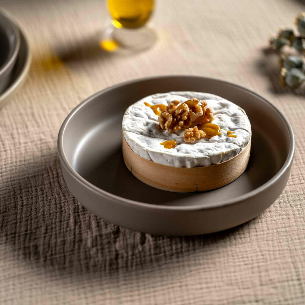 Leonardo Keramikteller Tief ROMA, Teller, Speiseteller, Pastateller, Keramik, Taupe, 20 cm, 027923