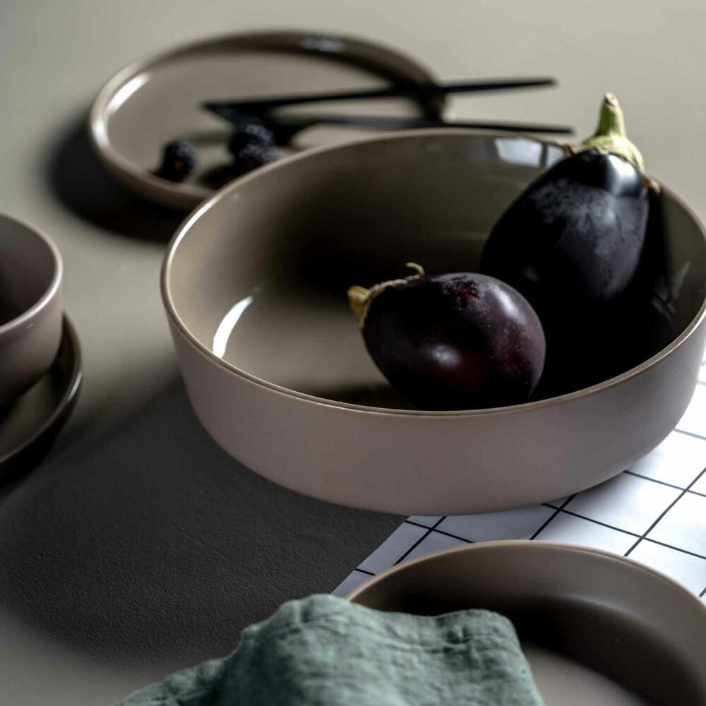 Leonardo Keramikschale ROMA, Schale, Schüssel, Servierschale, Keramik, Taupe, 29 cm, 027925