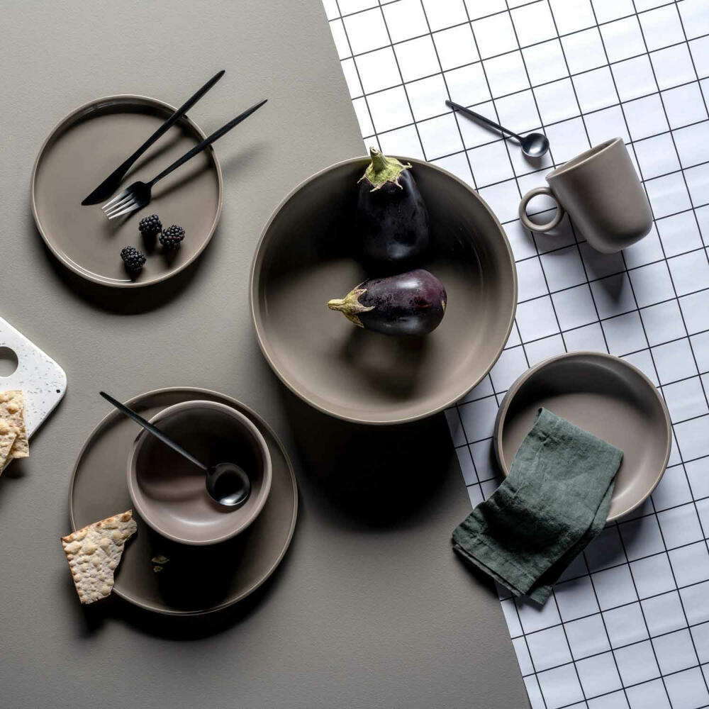 Leonardo Keramikschale ROMA, Schale, Schüssel, Servierschale, Keramik, Taupe, 29 cm, 027925