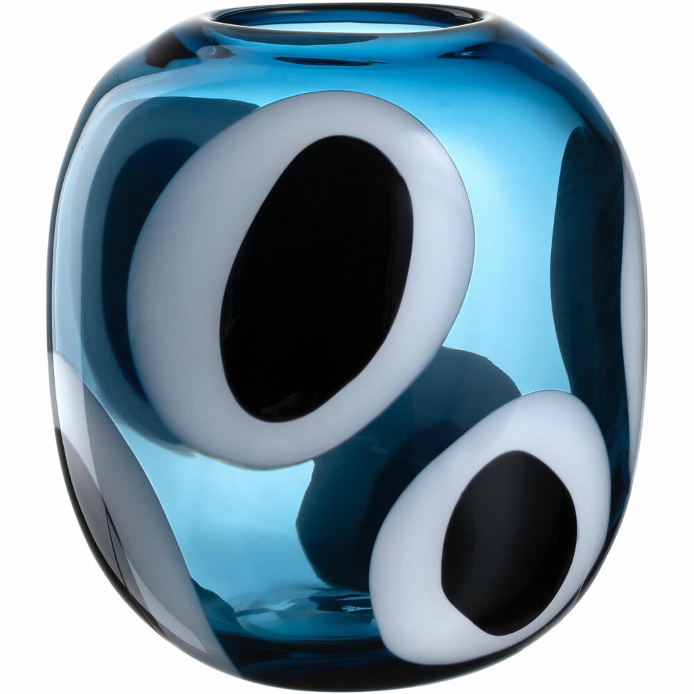 Leonardo Vase Occhi Blu, Blumenvase, Dekovase, Tischvase, Glasvase, Glas, H 21 cm, 047509