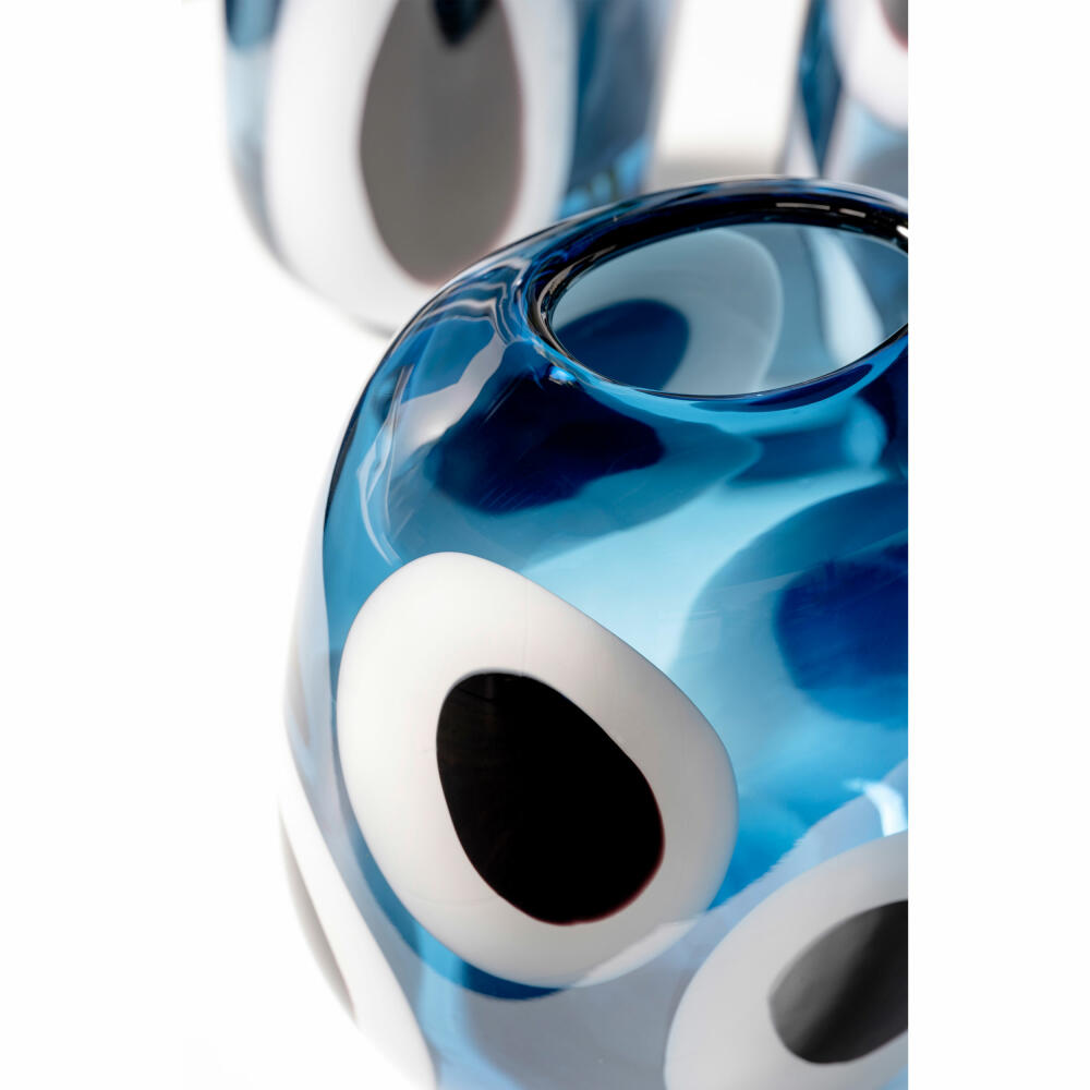 Leonardo Vase Occhi Blu, Blumenvase, Dekovase, Tischvase, Glasvase, Glas, H 21 cm, 047509